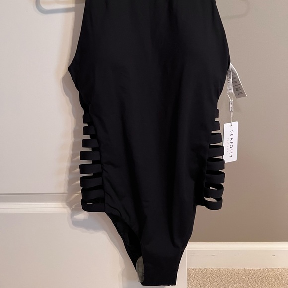 Seafolly multi strap high neck swimsuit - Picture 2 of 9